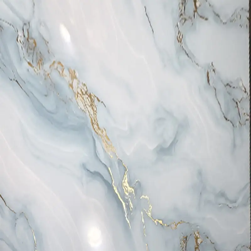 Hochglänzende metallische goldene UV-Marmorwandplatte